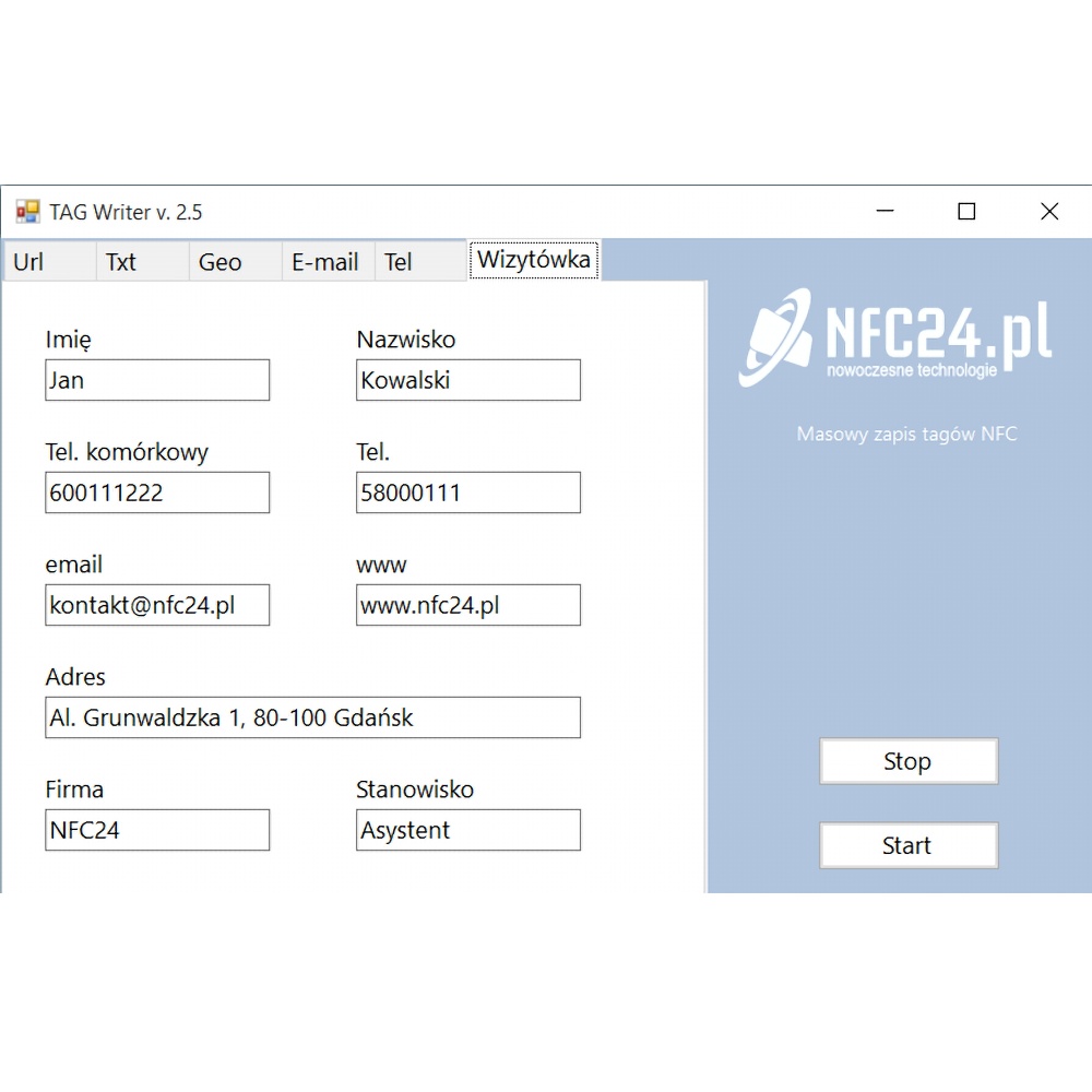NFC business card software